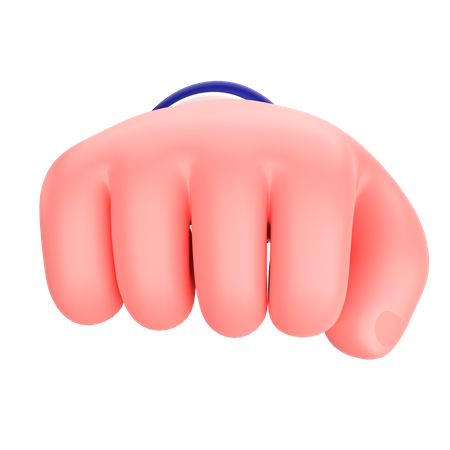 Businessman punch hand gesture  3D Icon