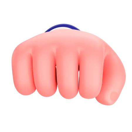 Businessman Punch Hand Gesture 3 D Illustration 3D Icon