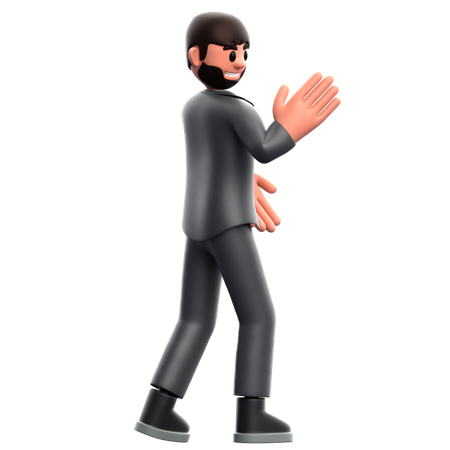 Businessman raising hand  3D Illustration