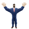 businessman raised hands emoji 3d