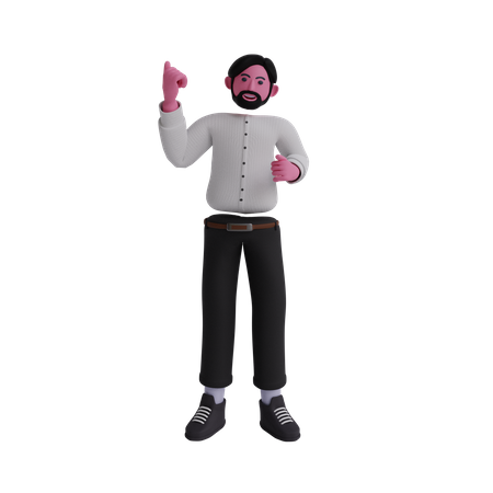 Businessman raising one hand  3D Illustration