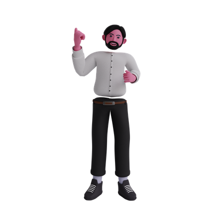 Businessman raising one hand 3D Illustration