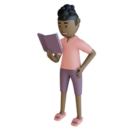 Businessman Reading Book 3D Illustration