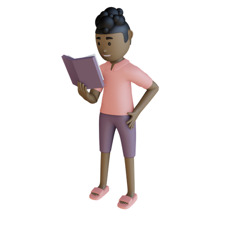 Businessman Reading Book  3D Illustration