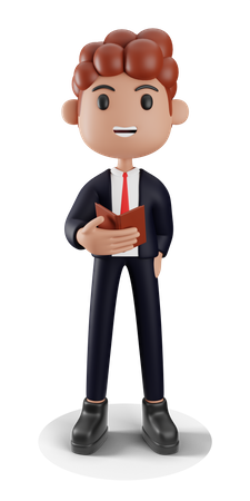 Businessman reading book  3D Illustration