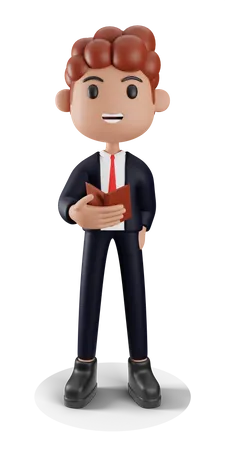 Businessman reading book  3D Illustration