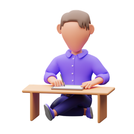 Businessman Reading Book  3D Illustration