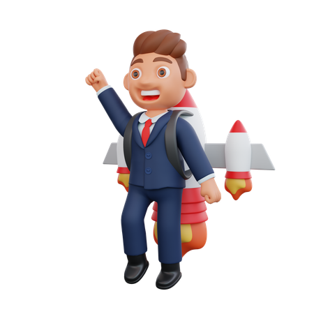 Businessman ready for business startup  3D Illustration