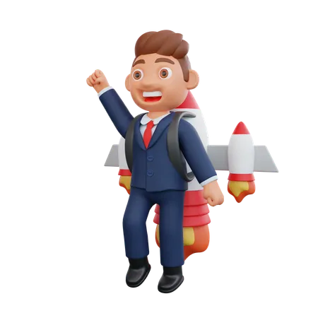 Businessman ready for business startup  3D Illustration