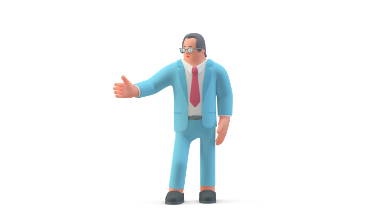 Businessman ready for Partnership 3D Illustration