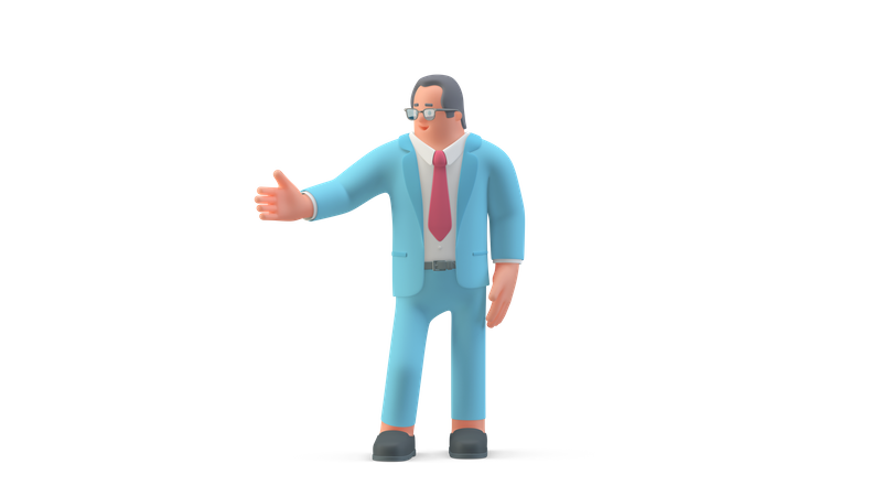 Businessman ready for Partnership  3D Icon