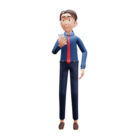 Businessman receiving message  3D Illustration