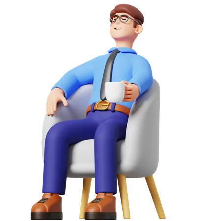 Businessman Relaxing  3D Illustration