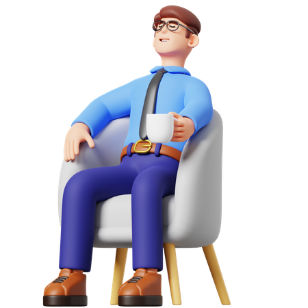 Businessman Relaxing  3D Illustration