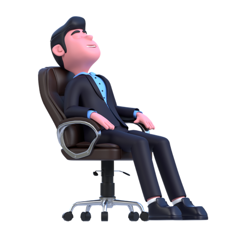 Businessman Relaxing in chair  3D Icon