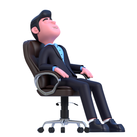 Businessman Relaxing in chair 3D Illustration
