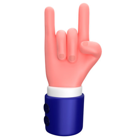 Businessman rock hand gesture 3D Icon