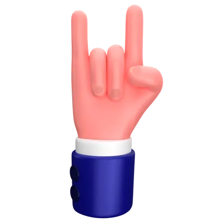 Businessman rock hand gesture  3D Icon