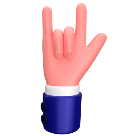 Businessman rock on hand gesture  3D Icon