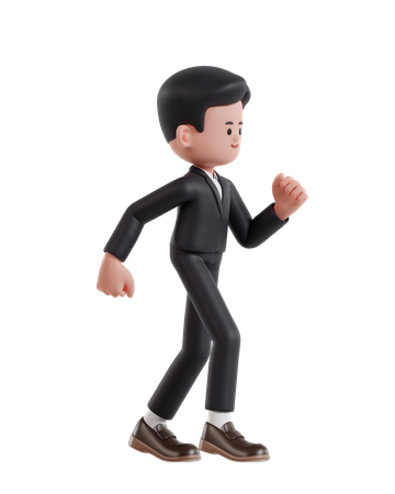 Businessman running  3D Illustration