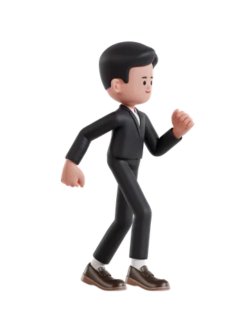 Businessman running  3D Illustration