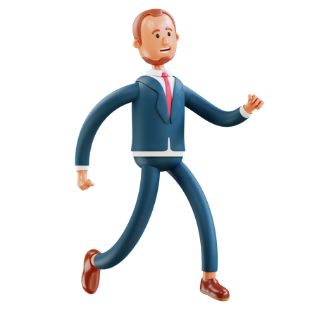 Businessman running  3D Illustration