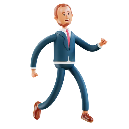 Businessman running  3D Illustration