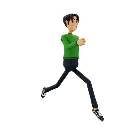 Businessman Running  3D Illustration