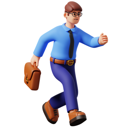 Businessman Running  3D Illustration