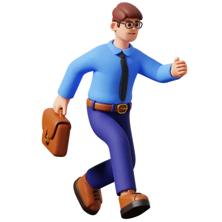 Businessman Running  3D Illustration