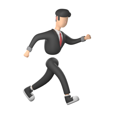 Businessman Running  3D Illustration