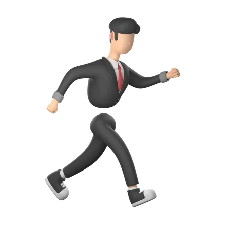 Businessman Running  3D Illustration