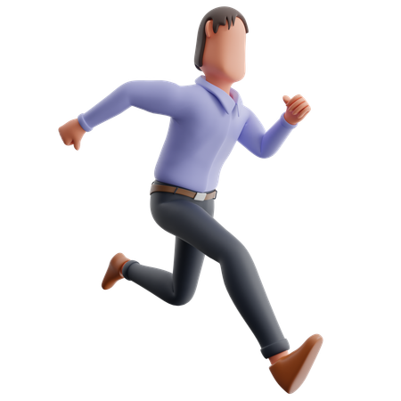 Businessman Running  3D Illustration