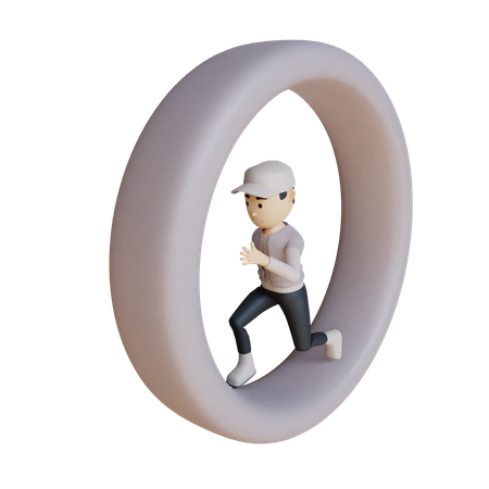 Businessman Running  3D Illustration