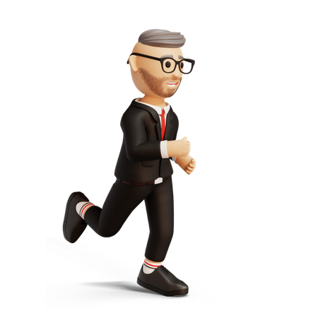 Businessman running 3D Illustration