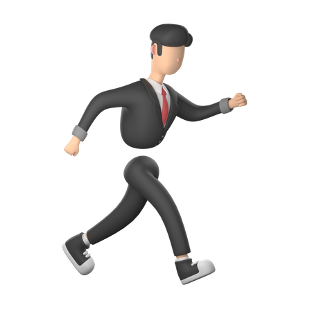 Businessman Running 3D Illustration