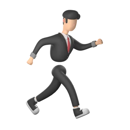 Businessman Running 3 D Character Illustration 3D Illustration