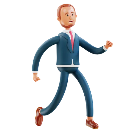 3 D Businessman Running 3D Illustration