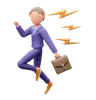 Businessman Running And Carrying Briefcase