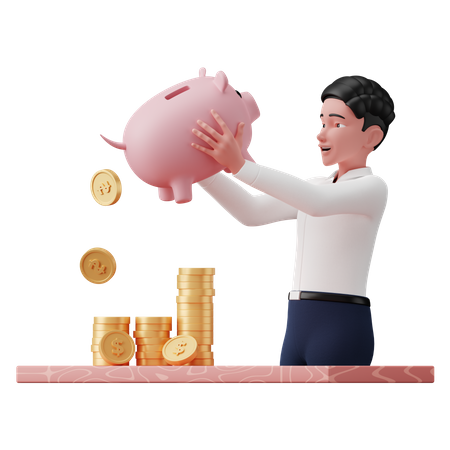 Businessman saving money  3D Icon