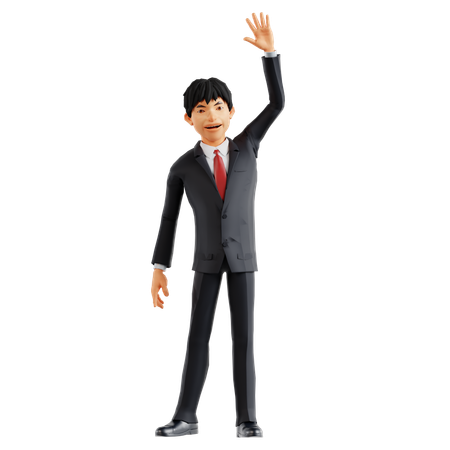 Businessman Say Hello  3D Illustration