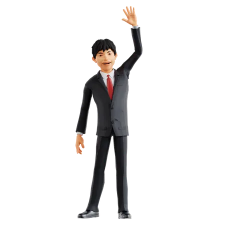 Businessman Say Hello  3D Illustration