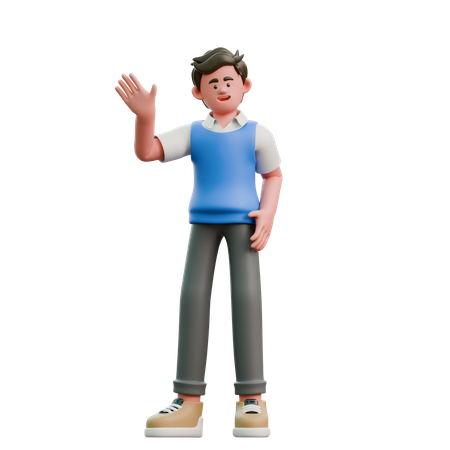 Businessman Say Hello  3D Icon