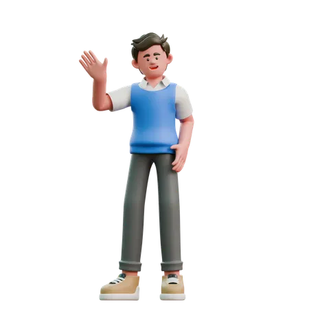 Businessman Say Hello  3D Icon