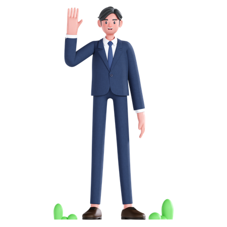 Businessman say hello  3D Icon
