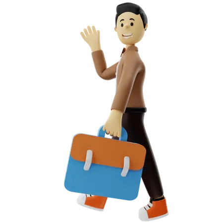 Businessman say hello  3D Illustration