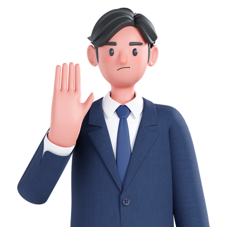 Businessman say hello  3D Illustration