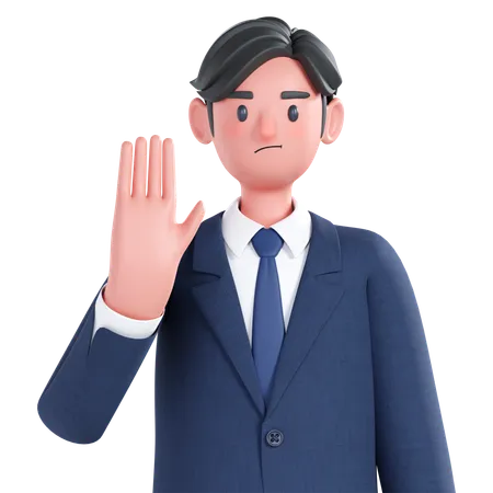 Businessman say hello  3D Illustration