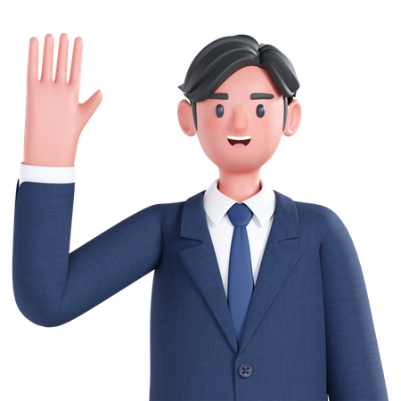 Businessman say hello  3D Illustration