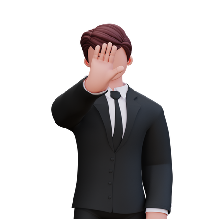 Businessman Say No  3D Illustration